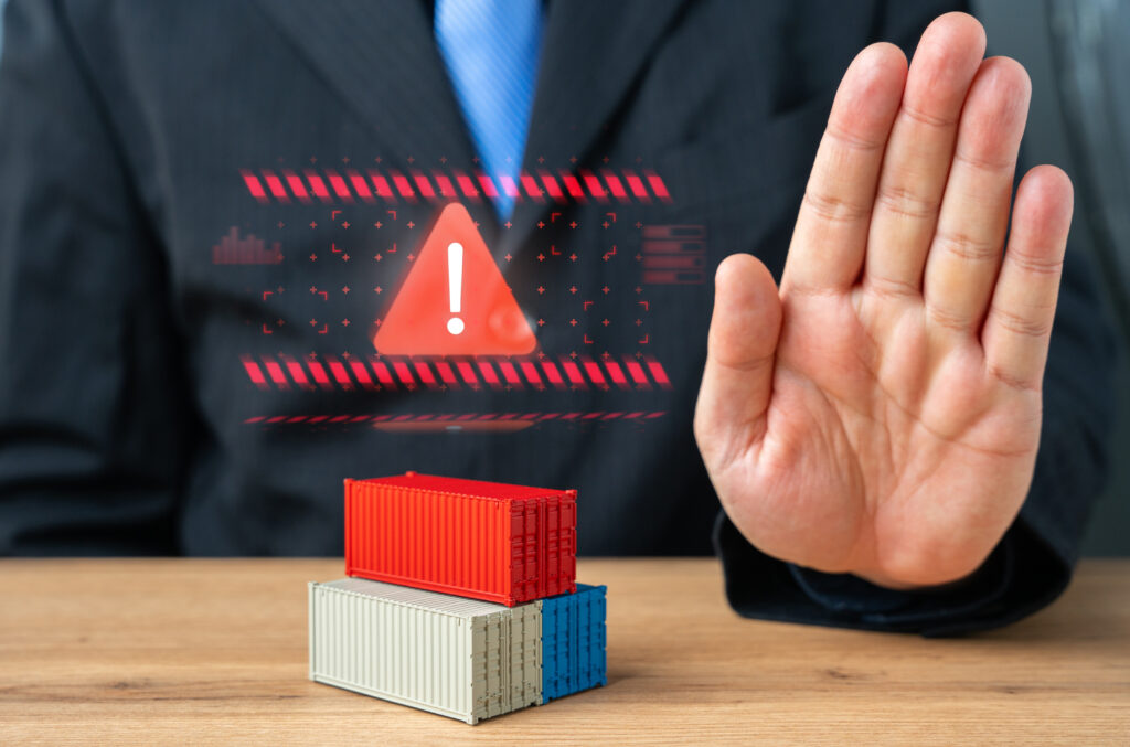 the official prohibits the import and clever of the cargo of containers. sanctions and embargo. forbidden goods and smuggling. the protection of the national market. bureaucracy and corruption.